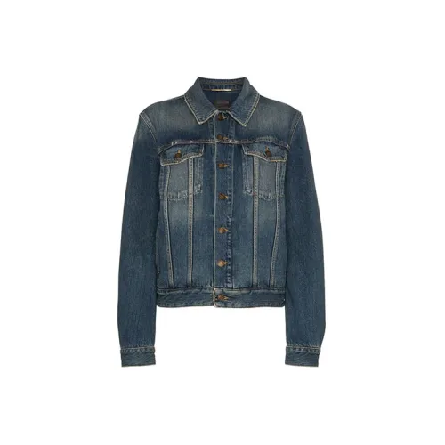 SAINT LAURENT Denim Jackets Women's Blue