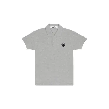 CDG Play Women's Black Emblem Polo Grey