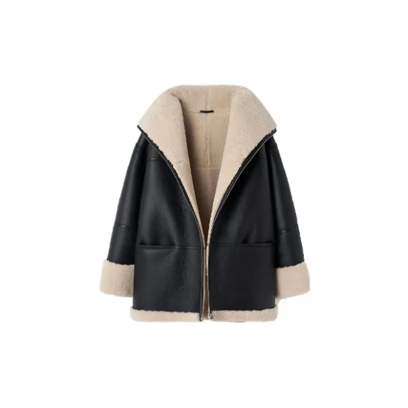 TOTEME Signature Zip Up Leather Jacket-1