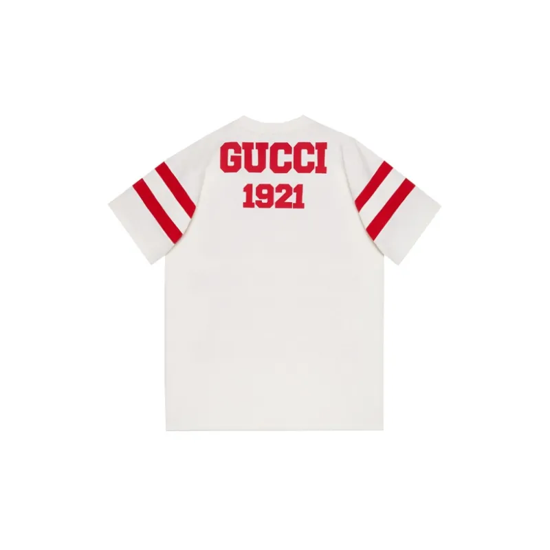 GUCCI Short Sleeve T shirt White Red-1