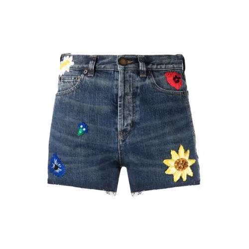 SAINT LAURENT Denim Shorts Women's Blue