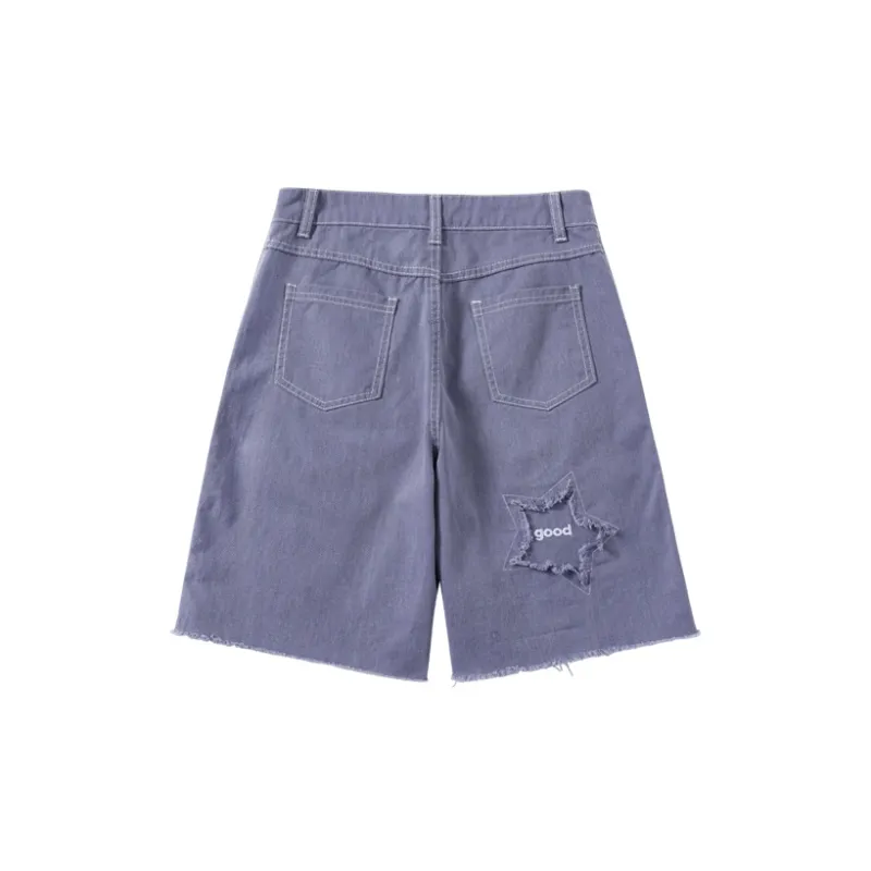 MeiHaoStore Denim Shorts Women's Purple-1