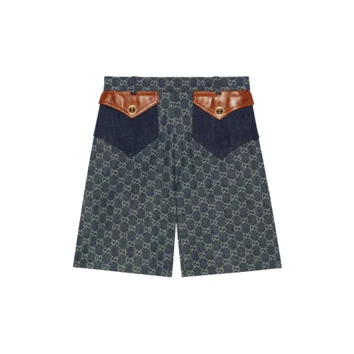 GUCCI Denim Shorts Women's Dark Blue