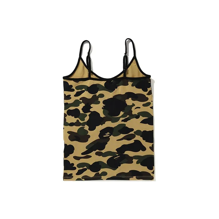 A BATHING APE Ladies 1st Camo Tank Top Yellow-3