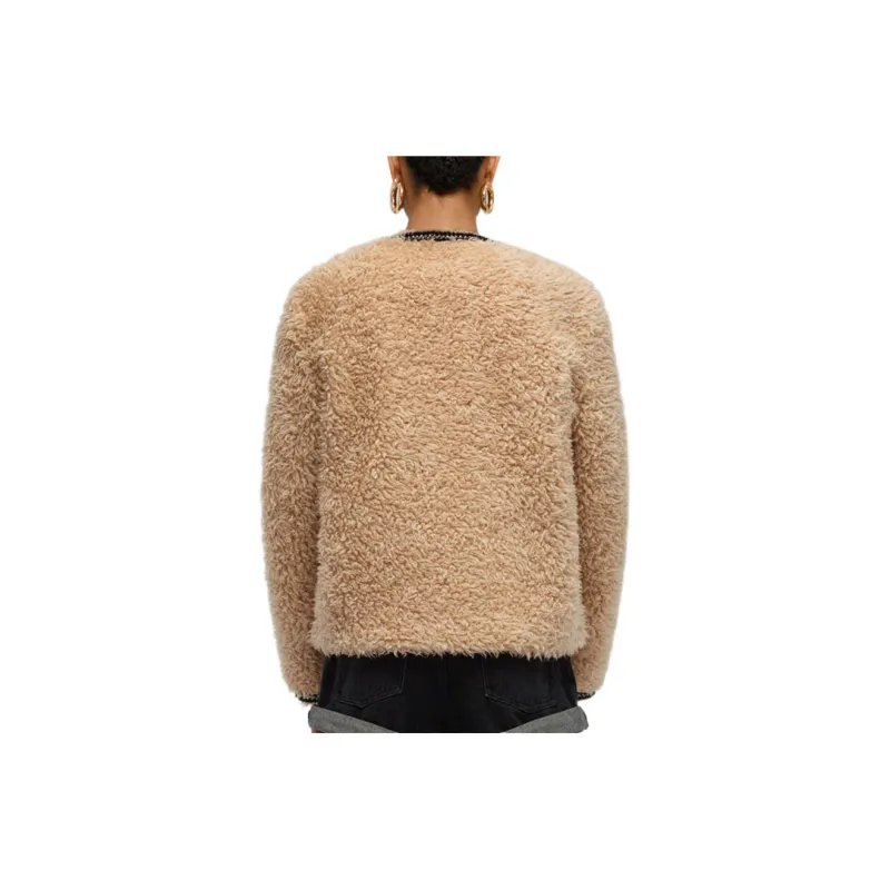 Self portrait Cropped Coats Women's Light Camel-1