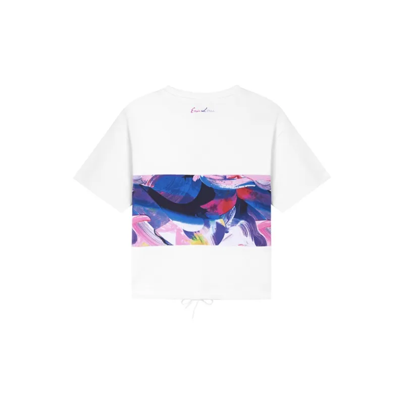 New Balance Drop Shoulder Sleeve T Shirt Women's White-1