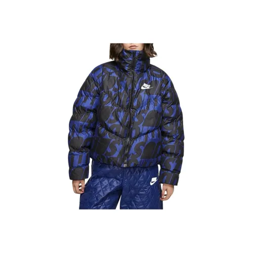 Nike Puffer Jackets Women's Blue Black