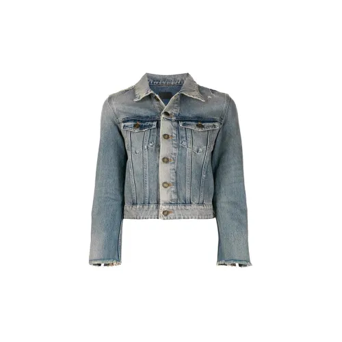 SAINT LAURENT Denim Jackets Women's Blue