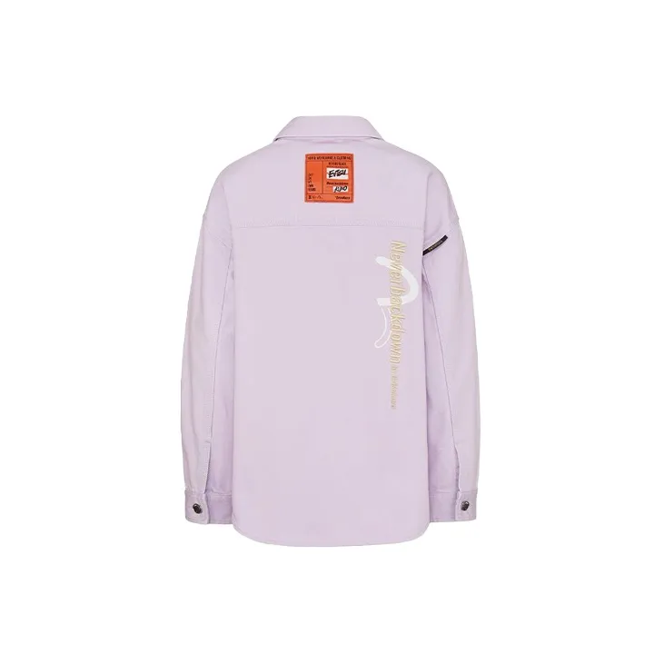 EVISU Loose Fit Denim Jacket Women's Light Purple-1