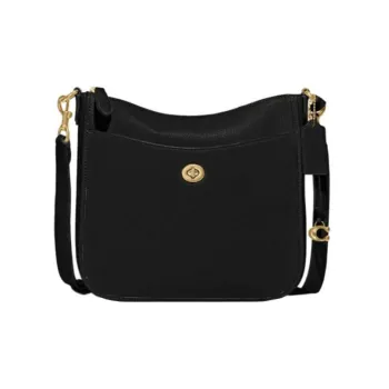 COACH Chaise Leather Shoulder Bag Crossbody Bag Large Size Women's Black