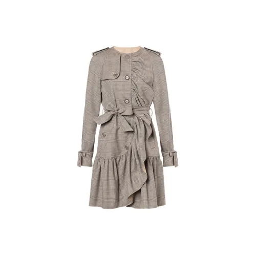 MOSCHINO Trench Coats Women's Gray