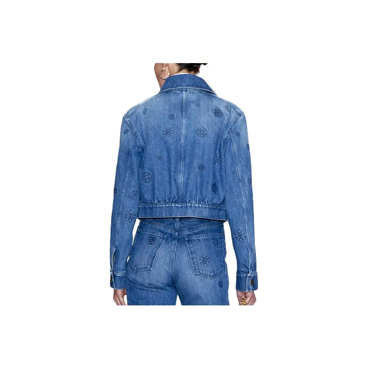 CHANEL Denim Jacket Women's Denim Blue-1