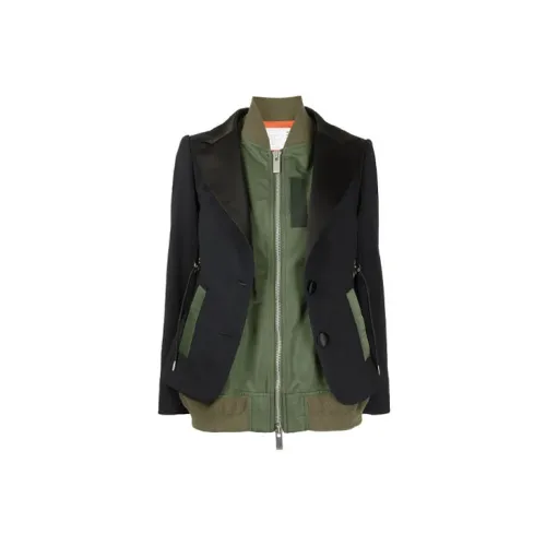 Sacai Jackets Women's Black/Green