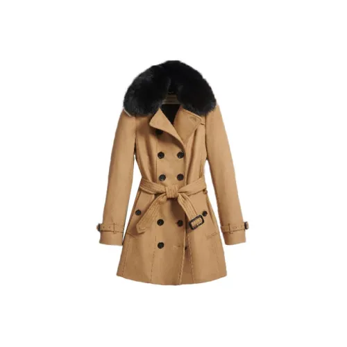 Burberry Velvet Jackets Women's Camel