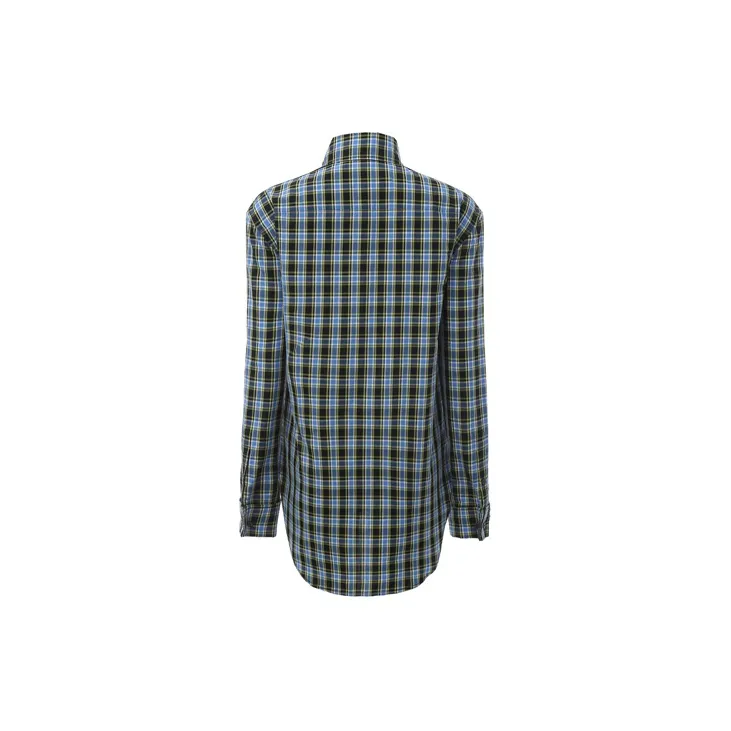 Burberry Shirt Women's Blue Green Plaid-1