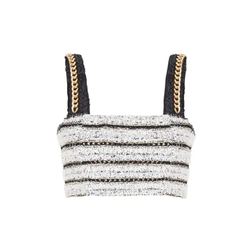 BALMAIN Tweed Sleeveless Cropped Top