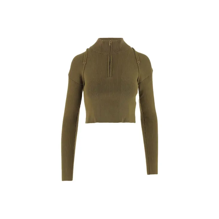Jacquemus FW21 Slim Fit Sweater Women's Khaki-1