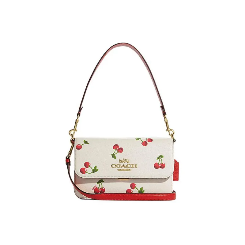 COACH Brynn Cow Leather Handbag, Shoulder Bag, Crossbody Bag Medium Size Women's White-0