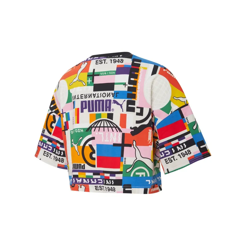 PUMA Drop Shoulder Sleeve T Shirt Women's Multicolor-1