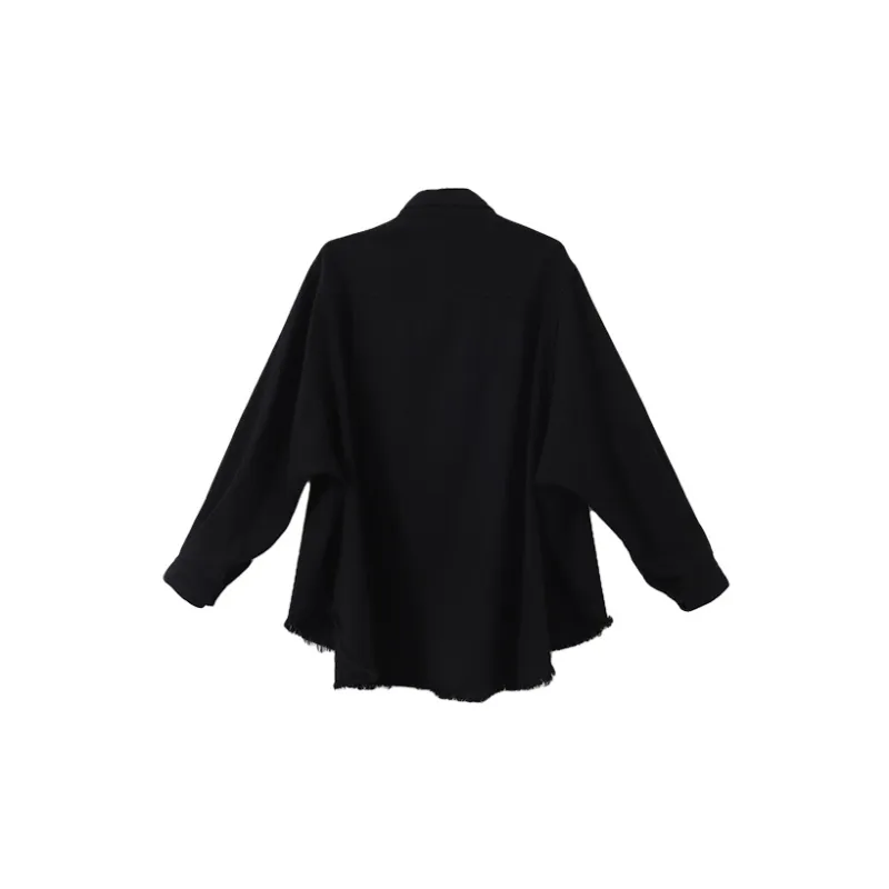 YUMOMO STAR Loose Fit Denim Jacket Women's Black-1