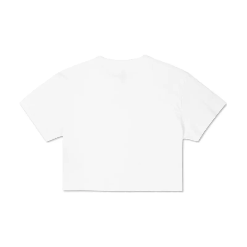 Converse Puff Wordmark Crop Tops Women's White-1