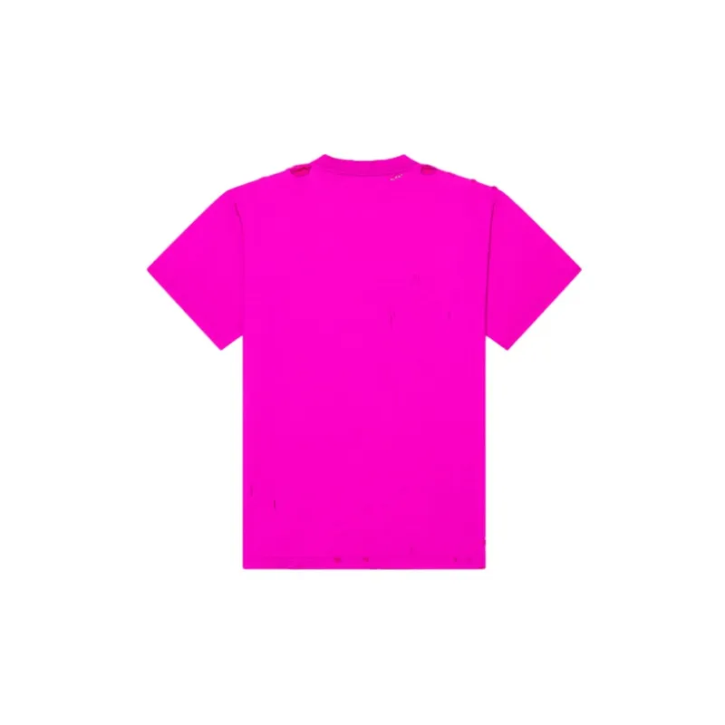 Balenciaga Distressed Small Fit This Is Not Logo T Shirt Pink Black-1