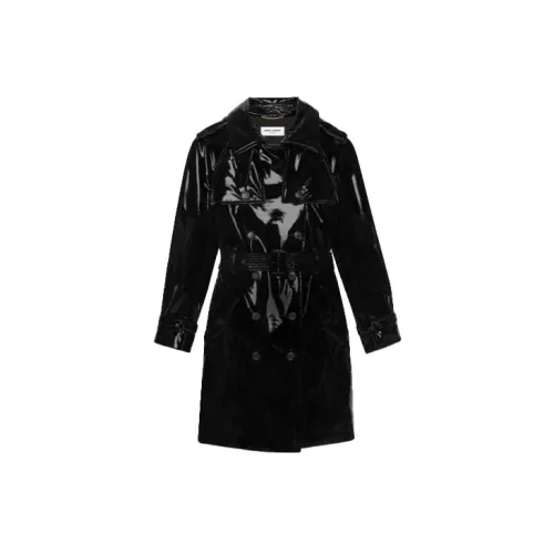 SAINT LAURENT Trench Coats Women's Black