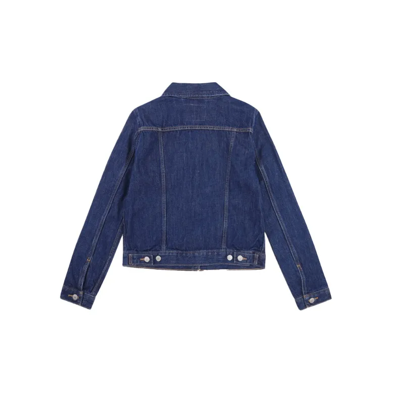Levis Cropped Coats Women's Dark Denim-1