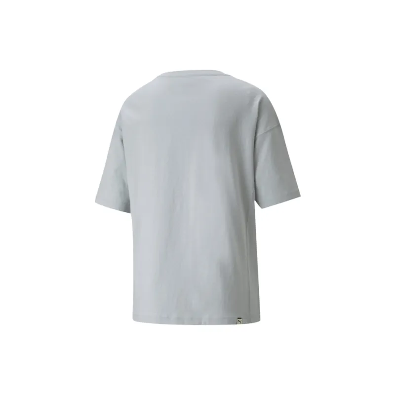 PUMA Set in Sleeve T Shirt Women's Gray Blue-1