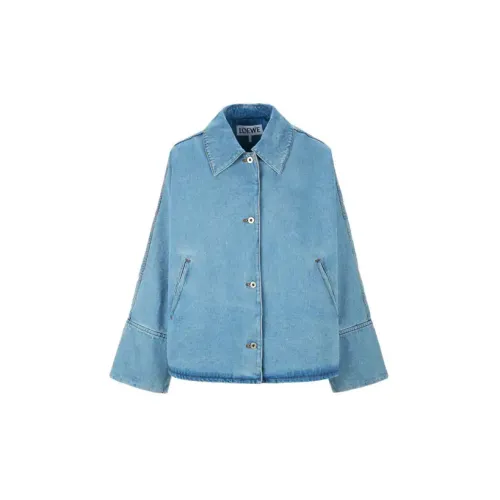 LOEWE Denim Jackets Women's Light Blue