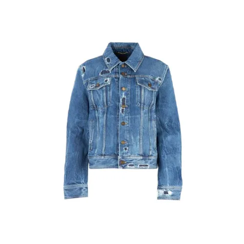 SAINT LAURENT Denim Jackets Women's Blue