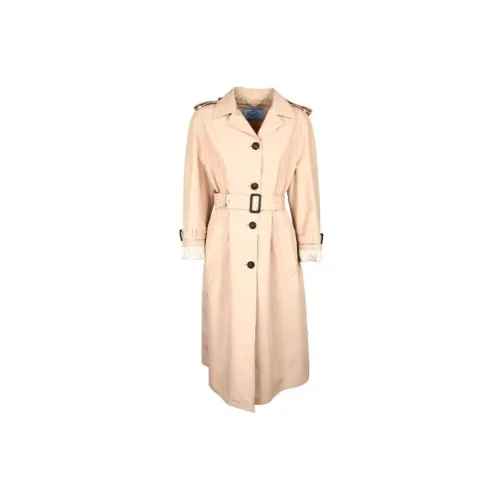 PRADA Trench Coats Women's Khaki