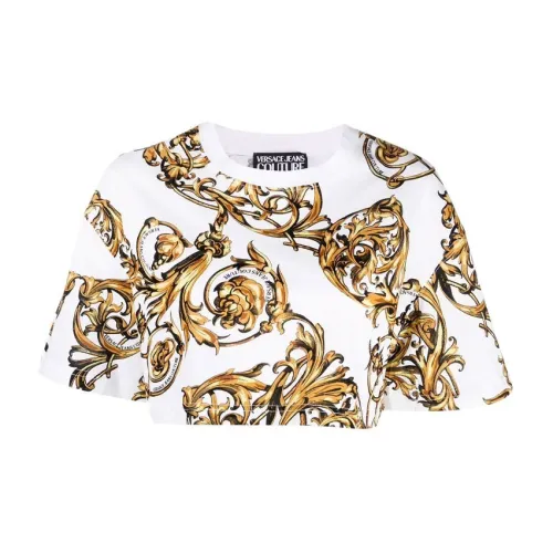 VERSACE JEANS COUTURE Crop Tops Women's White