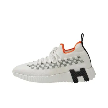 HERMES Fle Wear Resistant Low Top Casual Shoes Women's White Gray