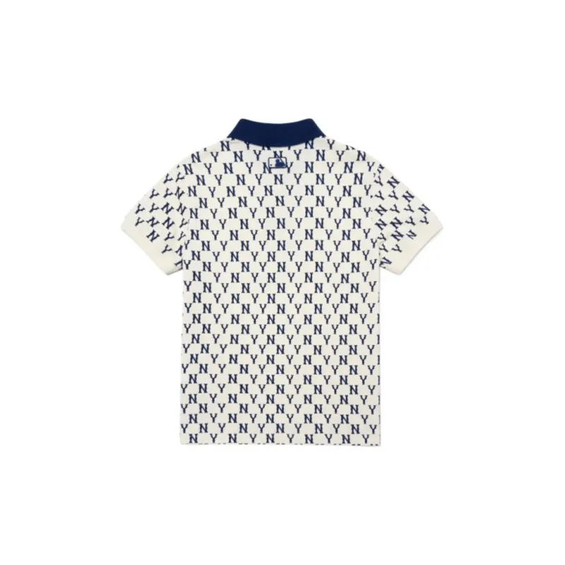 MLB Base Logo SS22 Polo Shirt Women's Cream-1