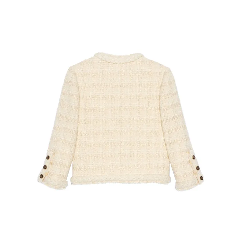 SAINT LAURENT Jackets Coats Women's White Limestone-1