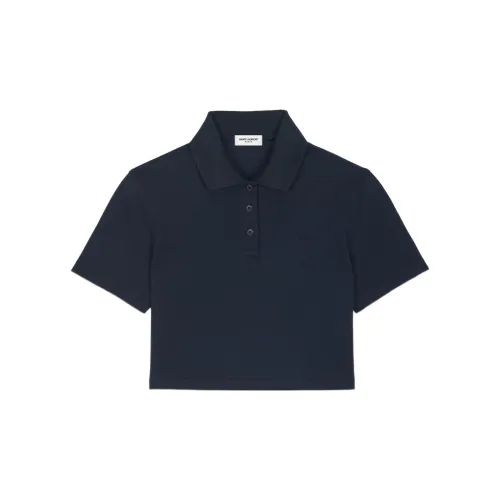 SAINT LAURENT Polo Shirts Women's Navy Blue