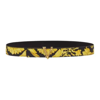 VERSACE Leather Belts Women's Black