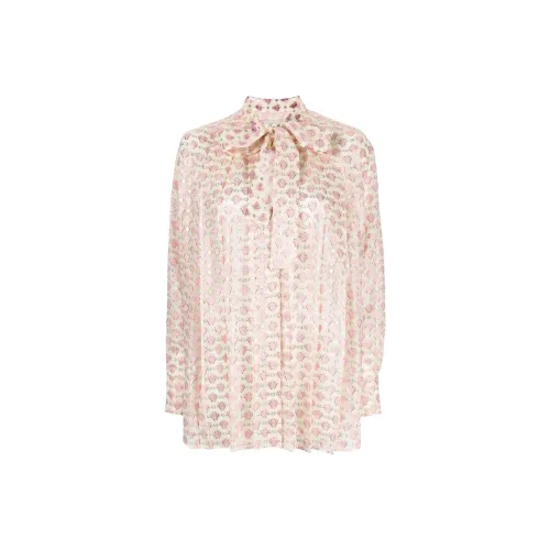 Golden Goose Pussy-bow Collar Jacquard Blouse