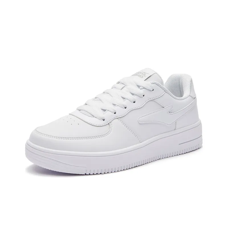 Erke Durable Breathable Low Top Skateboard Shoes Unisex White Silver-2