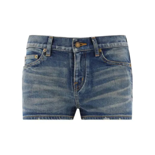 SAINT LAURENT Denim Shorts Women's Blue