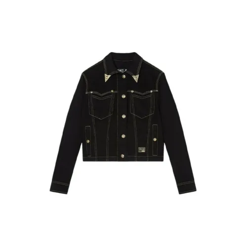 VERSACE JEANS Denim Jackets Women's Black