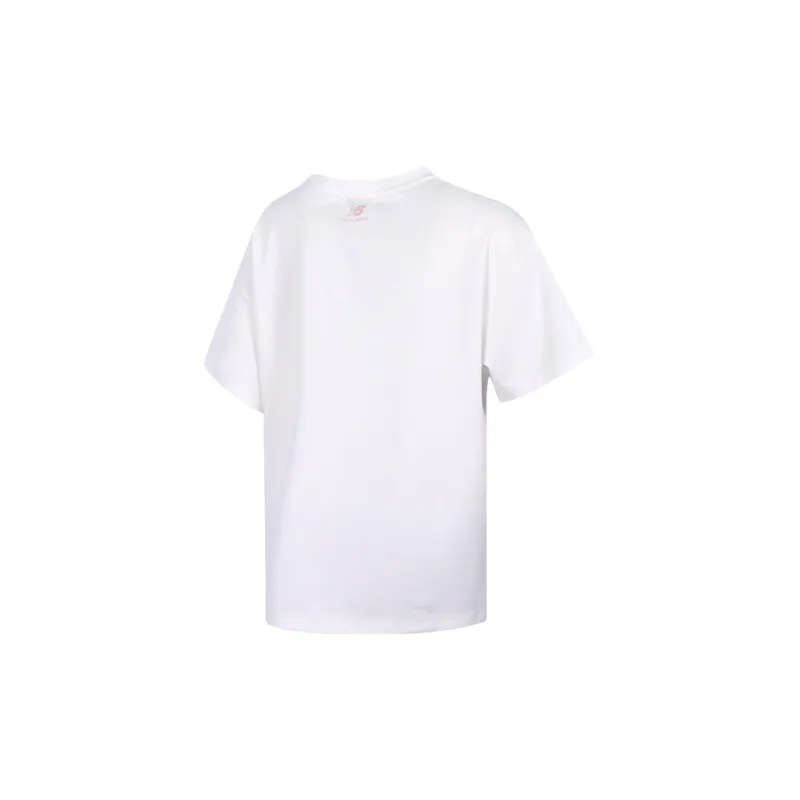 New Balance IU Drop Shoulder Sleeve T Shirt Women's White-1