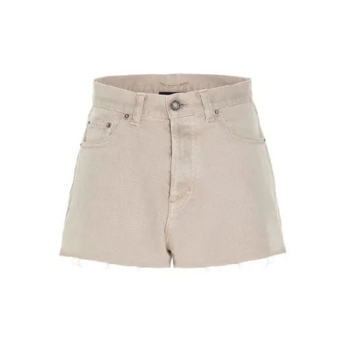 SAINT LAURENT Denim Shorts Women's Beige