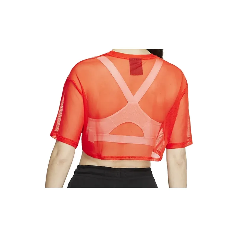 Nike Crop Tops Women's Team Orange/Black-1