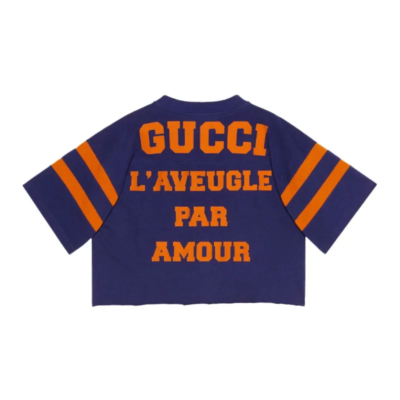 GUCCI 1921 L'Aveugle Par Amour T shirt Blue-1