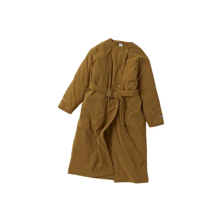 Champion FW21 Letter Solid Color Crew Neck Loose Fit Long Puffer Jacket Japan Version Women's-8