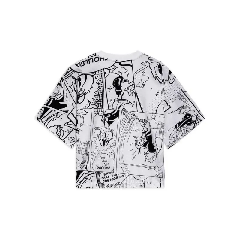 LiNing x Disney Drop Shoulder Sleeve T Shirt Women's Black White-1