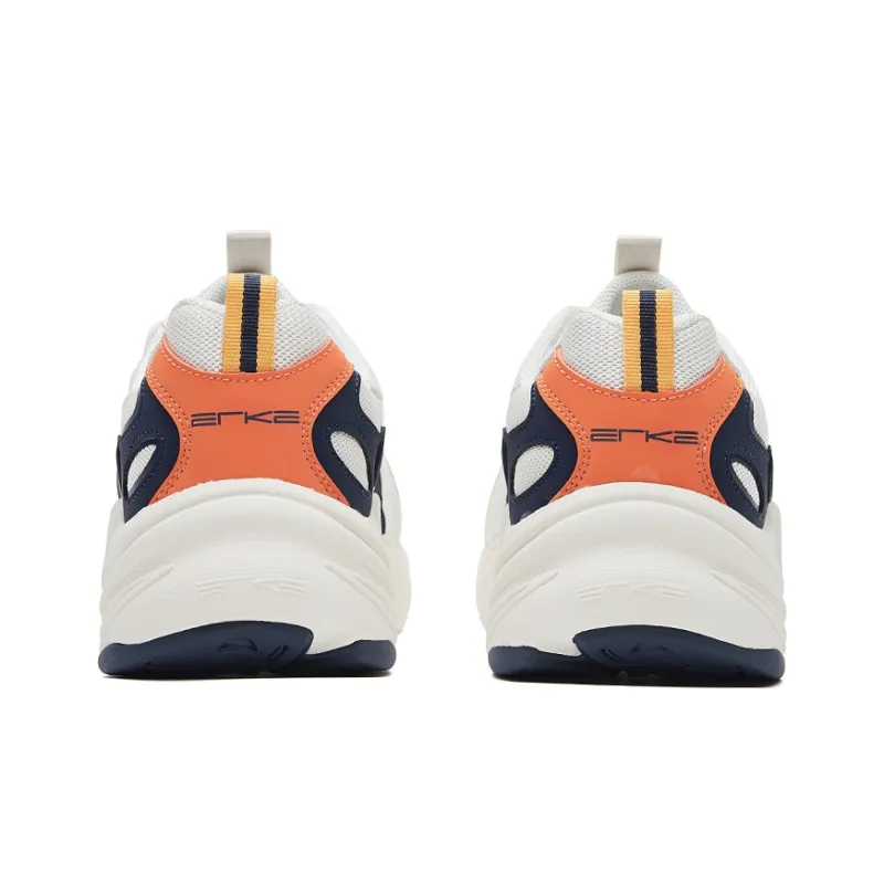 Erke Puffy Shoes 2.0 Low-Top Casual Shoes Men's White Orange Blue-3