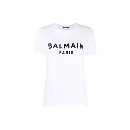BALMAIN SS22 Logo Printing T-shirt White Wmns
